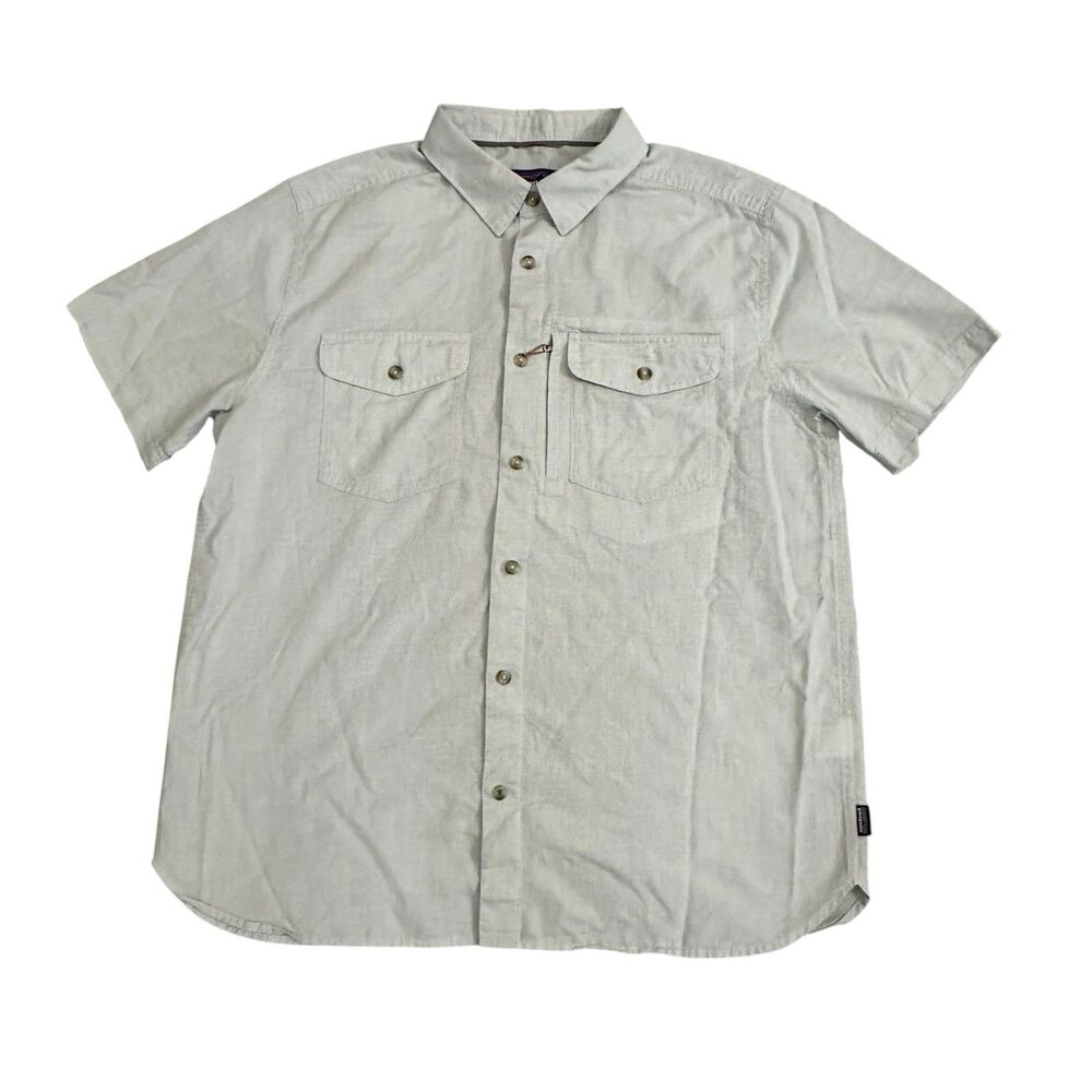 Patagonia Cayo Largo II Shirt Short Sleeve Chambray Feather Gray Men’s L